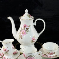 Thumbnail for Royal Grafton Fine Bone China Tea Set Pink Floral 14 Piece England Vintage Gold.8