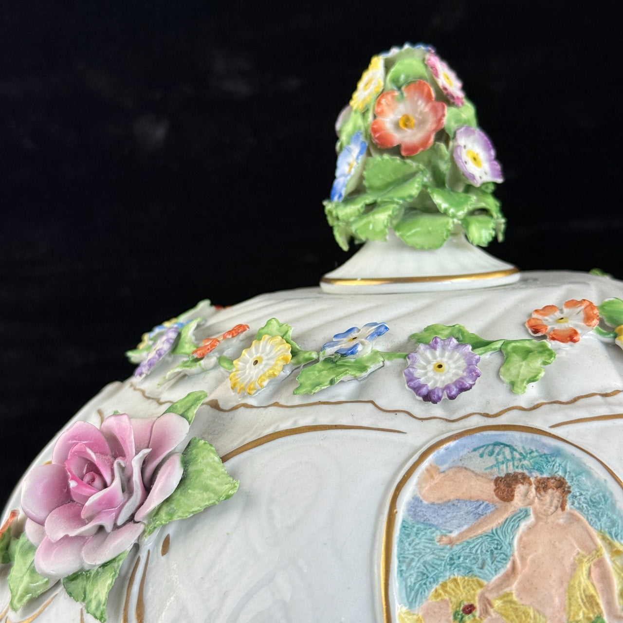 Antique Hand-Painted Royal KPM Bavaria Porcelain Table Lamp with Floral decor7