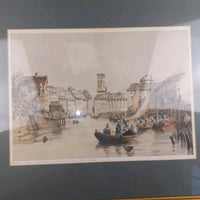 Thumbnail for Lithograph Copenhagen Holmens Canal and Tower of St. Nicholas, from 1800's.3