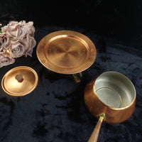 Thumbnail for Tagus Copper Fondue Pot Set with Burner Made in Portugal Wood Handle gift4