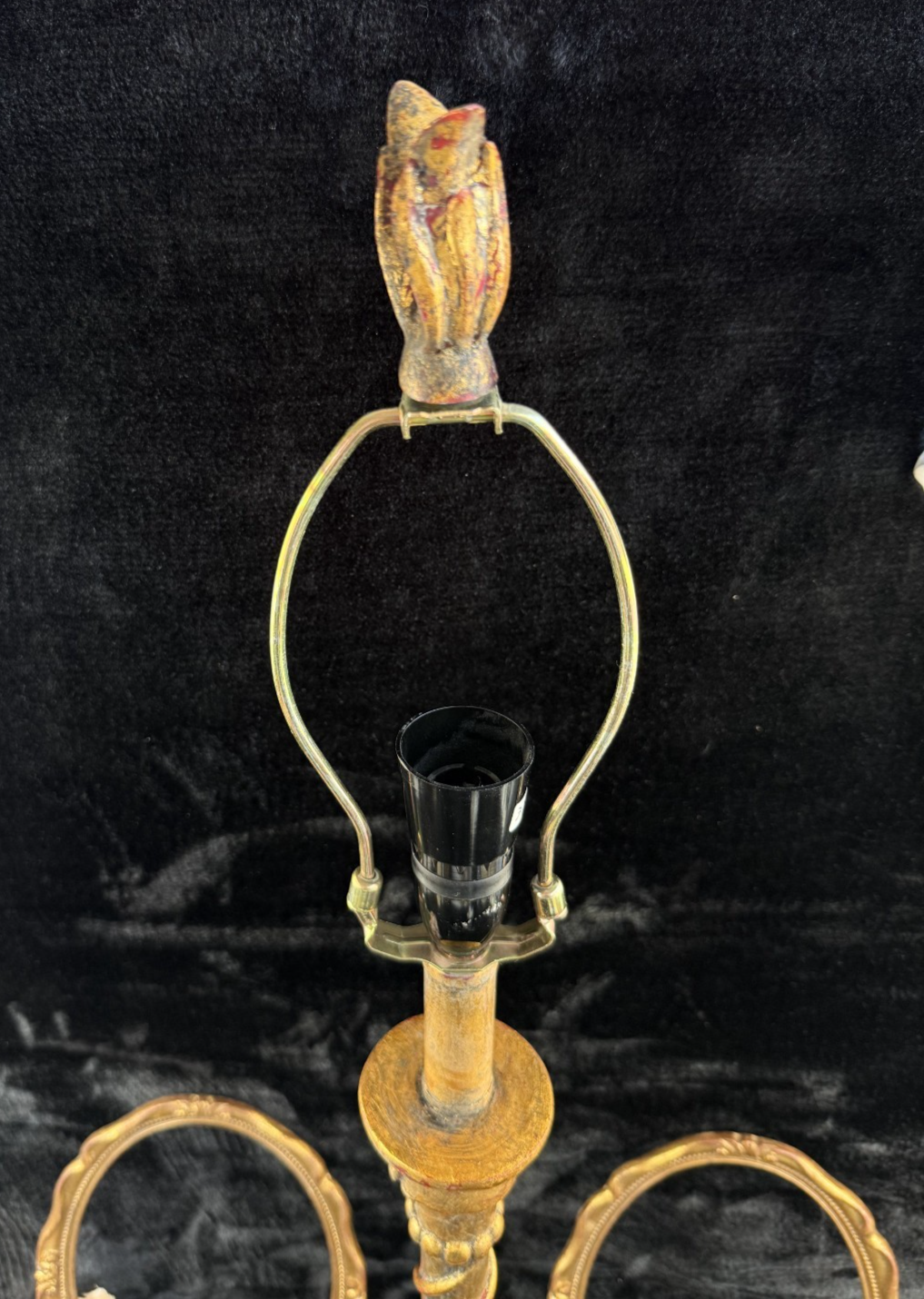 Vintage VictorianStyle Carved Wood Table Lamp and Frames Set7