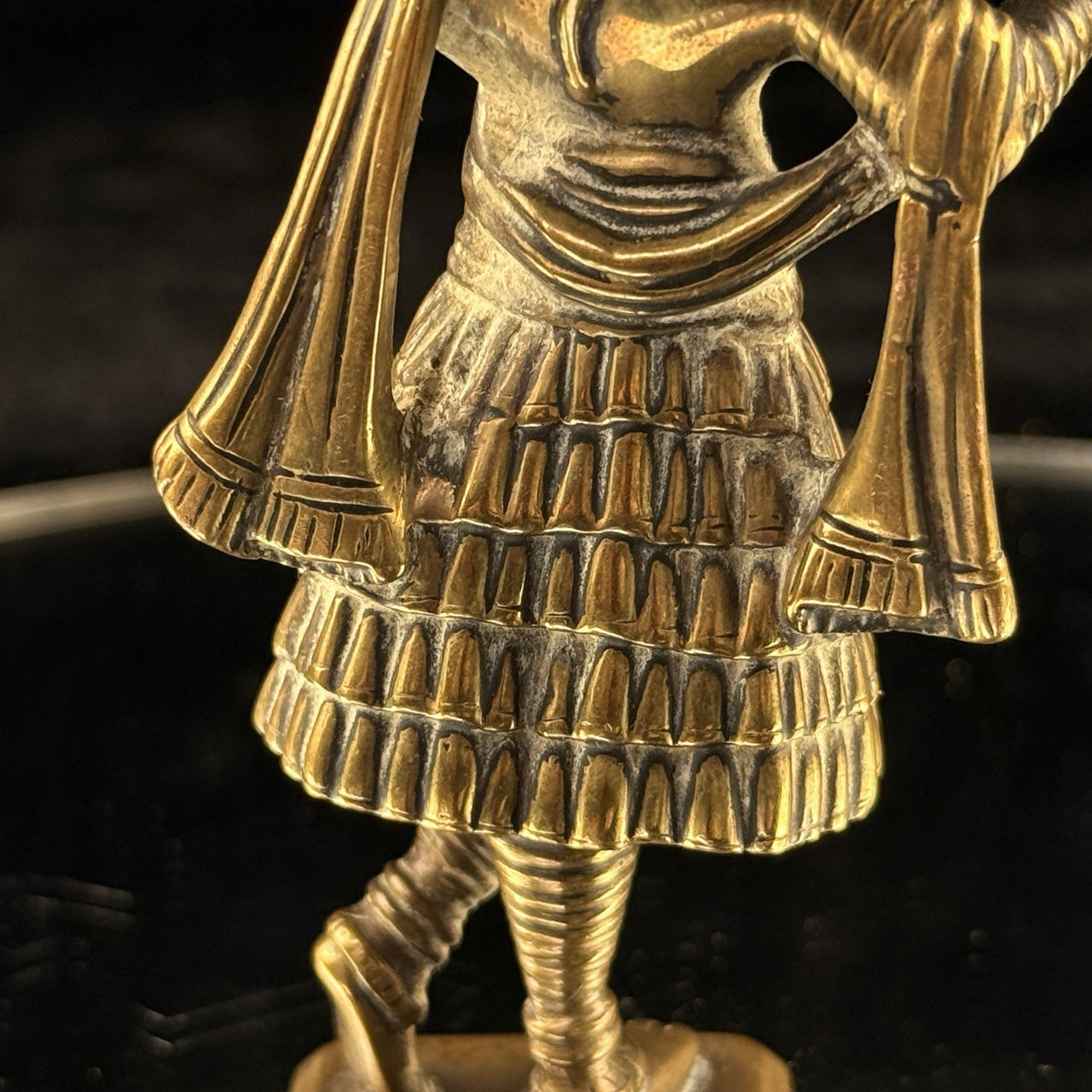 Vintage / antique Indian Brass Krishna Dancing Statue â 5â Hindu Deity figur2