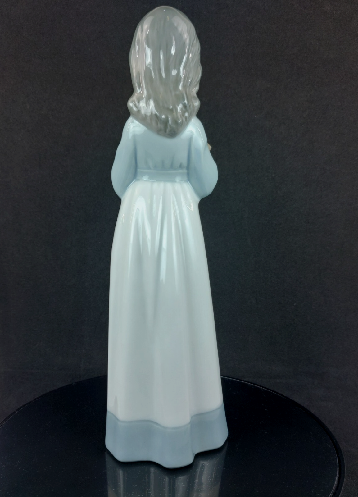 NAO Handmade Beautiful Porcelain Young ladyl with Puppy Figurine - 8.9" - 1990.1