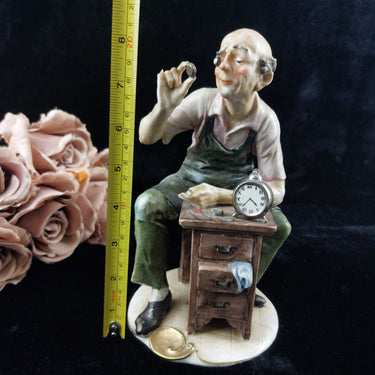 Porcelain  of a watchmaker CAPODIMONTE. Antonio Benni. Finger Is Broken, chipped1