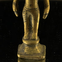 Thumbnail for Antique 1800s Brass Tribal Figurine India Folk Art Deity Statue Handmade de 2.5”4