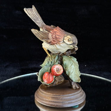 Giuseppe Armani Capodimonte Sparrow & Cherries Figurine Signed G. 7