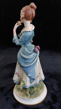 Thumbnail for Capodimonte sign lady Figurine by Irene Tuzzi Flowers Basket 10