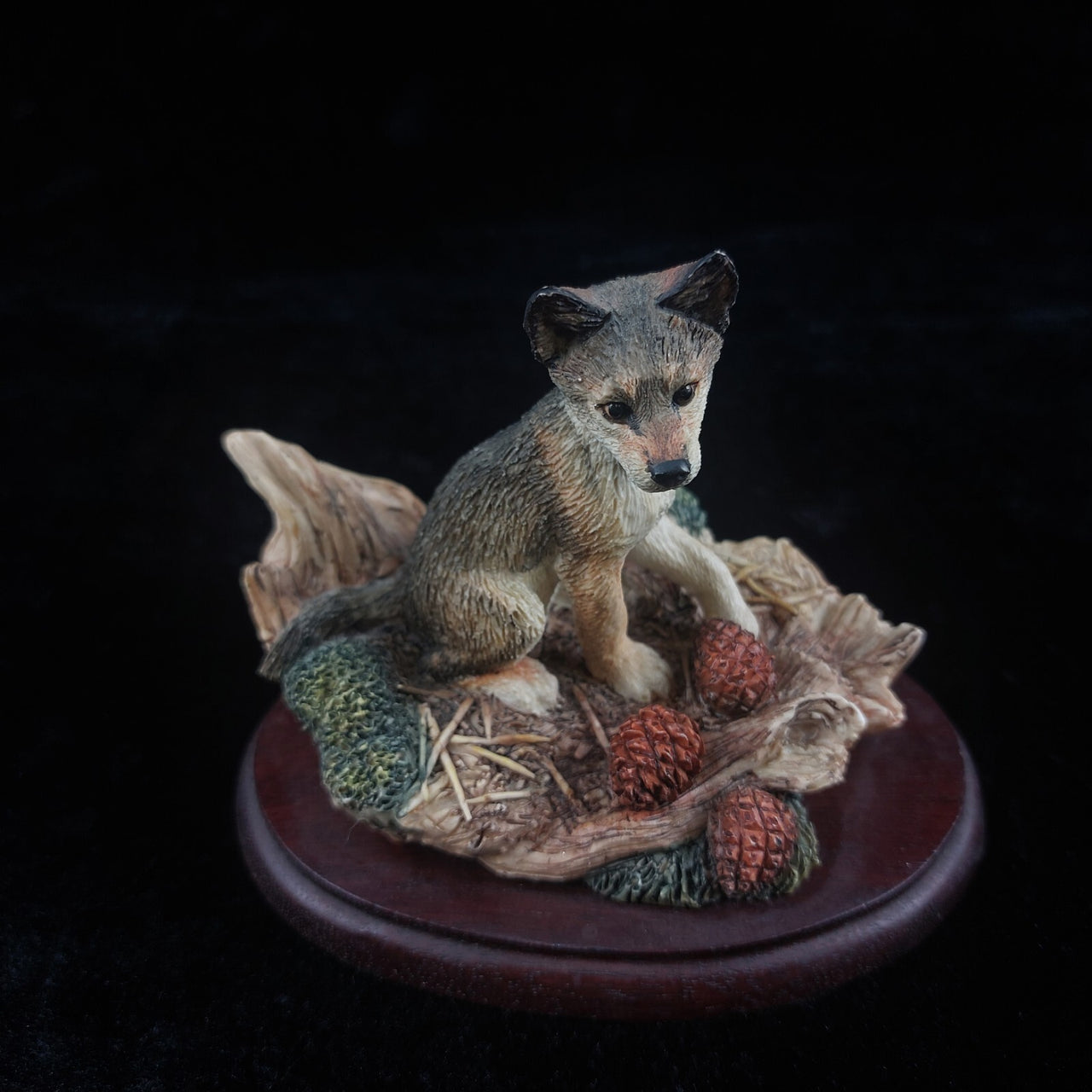 Fine Border Arts 1995 "First Time Out" Fox Cub Figurine STW01 - Signed, 3.75"3