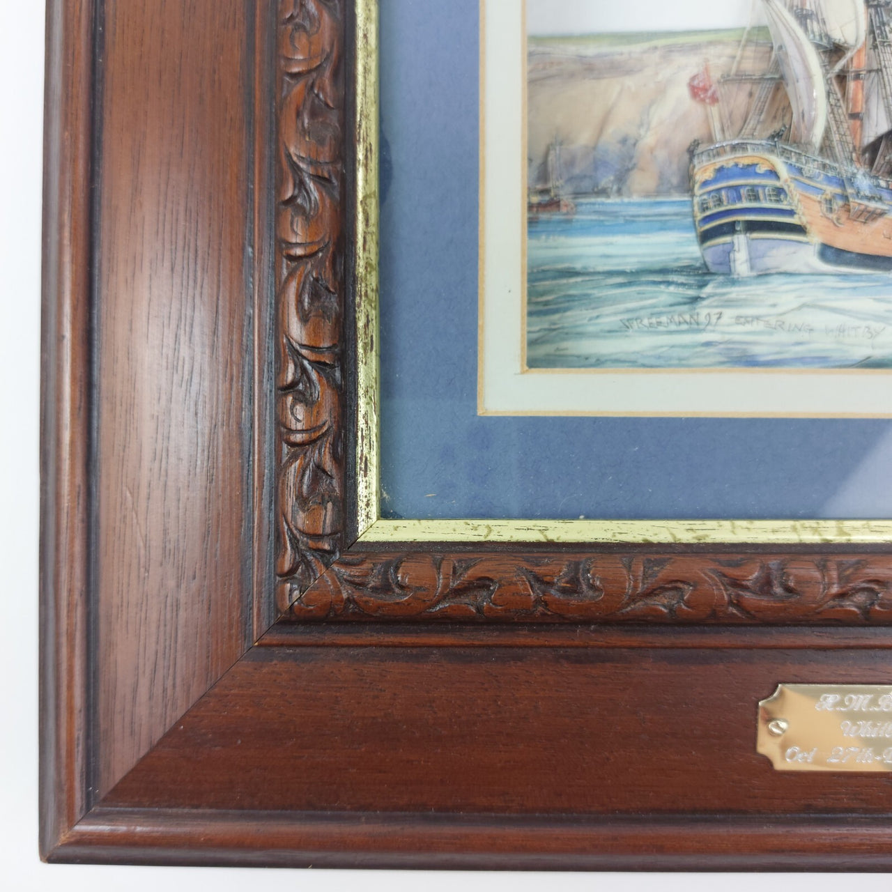 Framed 3D Art H.M.B. Endeavour  Refit Handcrafted  Signed by Freeman Whitby14