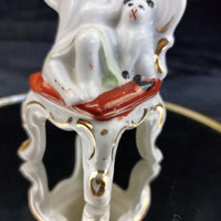 Thumbnail for Antique Girl Porcelain with Dog Figurine Seated Chair 3.5 in gift United Kingdom4