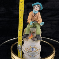 Thumbnail for Rare Napoleon Capodimonte Figurine Boy by Giacomo Campfire Porcelain Italy gift2