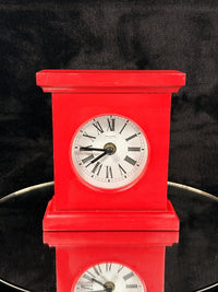 Thumbnail for Mayfair & Co Red Mantel Clock Quartz Roman Numerals Retro Shelf Clock 20cm Batte0