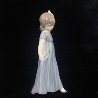 Thumbnail for Very rare Copenhagen Royal Girl Figurine Denmark Blue Dress Bow 2444 xmas gift.7
