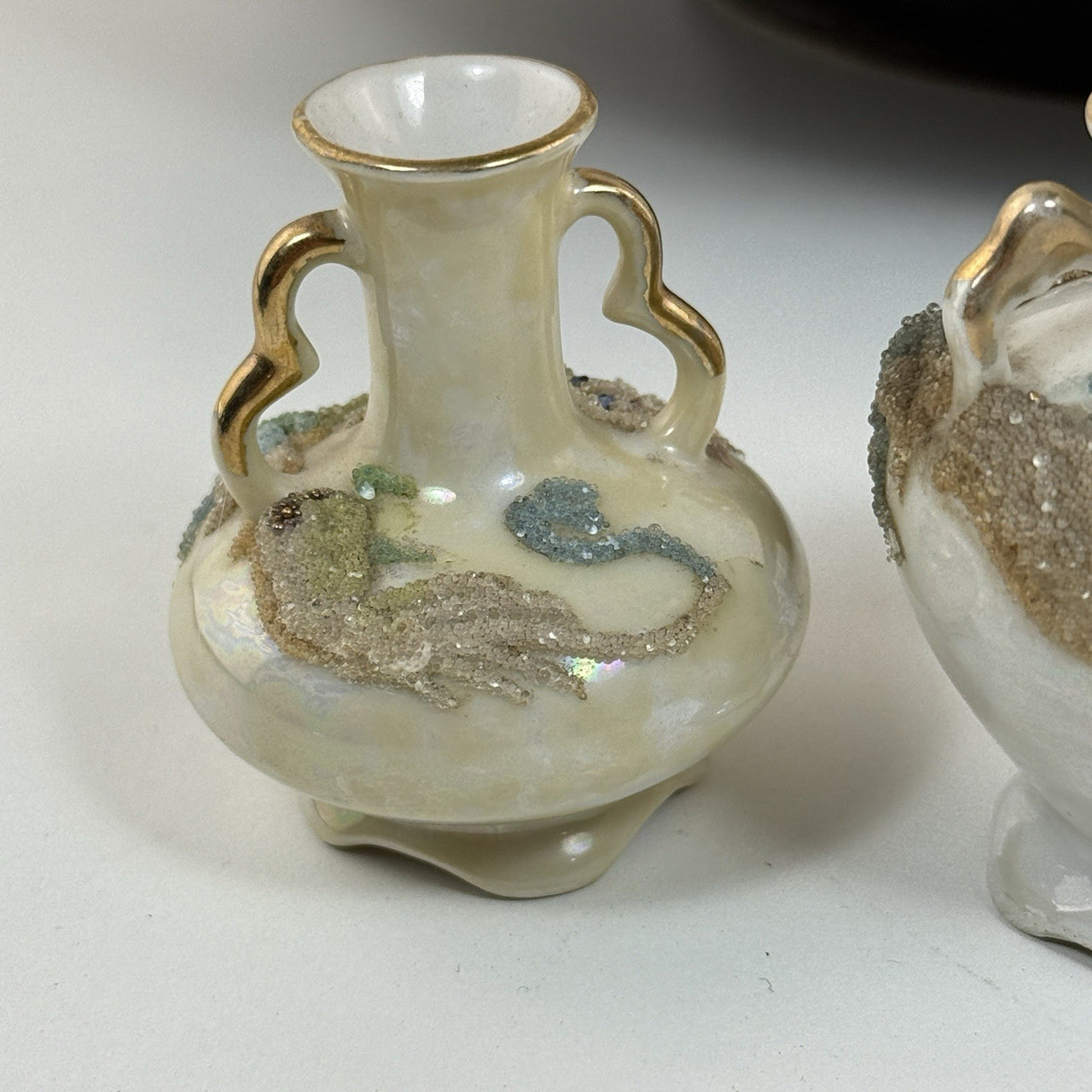 Miniature Japan Lusterware Vases Porcelain Ornaments Set Of 5 easter decor Style11