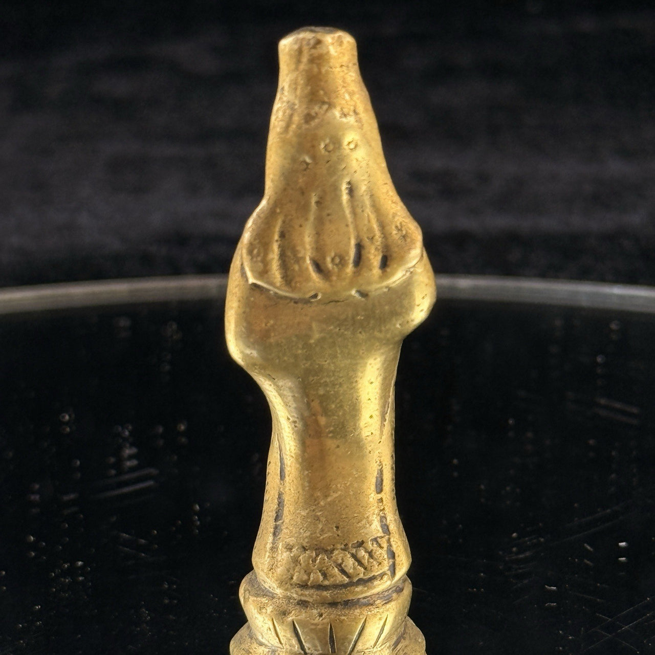 Antique Brass Guanyin Kwan Yin Goddess Statue China Buddhist Good Luck Figure 3”5