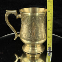 Thumbnail for Evans Brass Commemorative Mug 1950–1975 – 5” Engraved Floral Cup Trophy J&E10