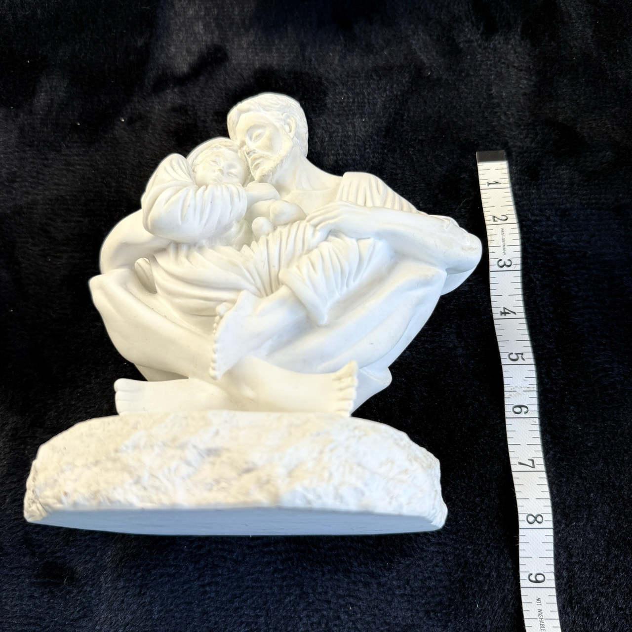 Holy Family Statue Sculpture  Signed/Marked 1999  White Alabaster/Resin Compos2