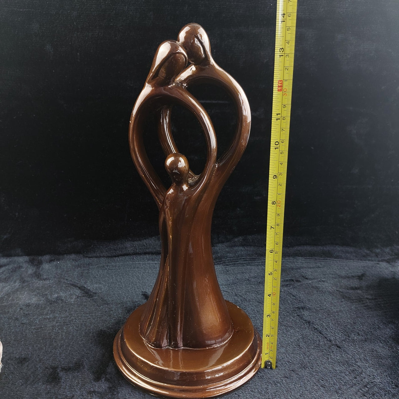 Abstract Family Sculpture Bronze Look Resin Art Figurine Worn Base 28cm China4