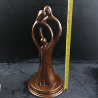 Thumbnail for Abstract Family Sculpture Bronze Look Resin Art Figurine Worn Base 28cm China4