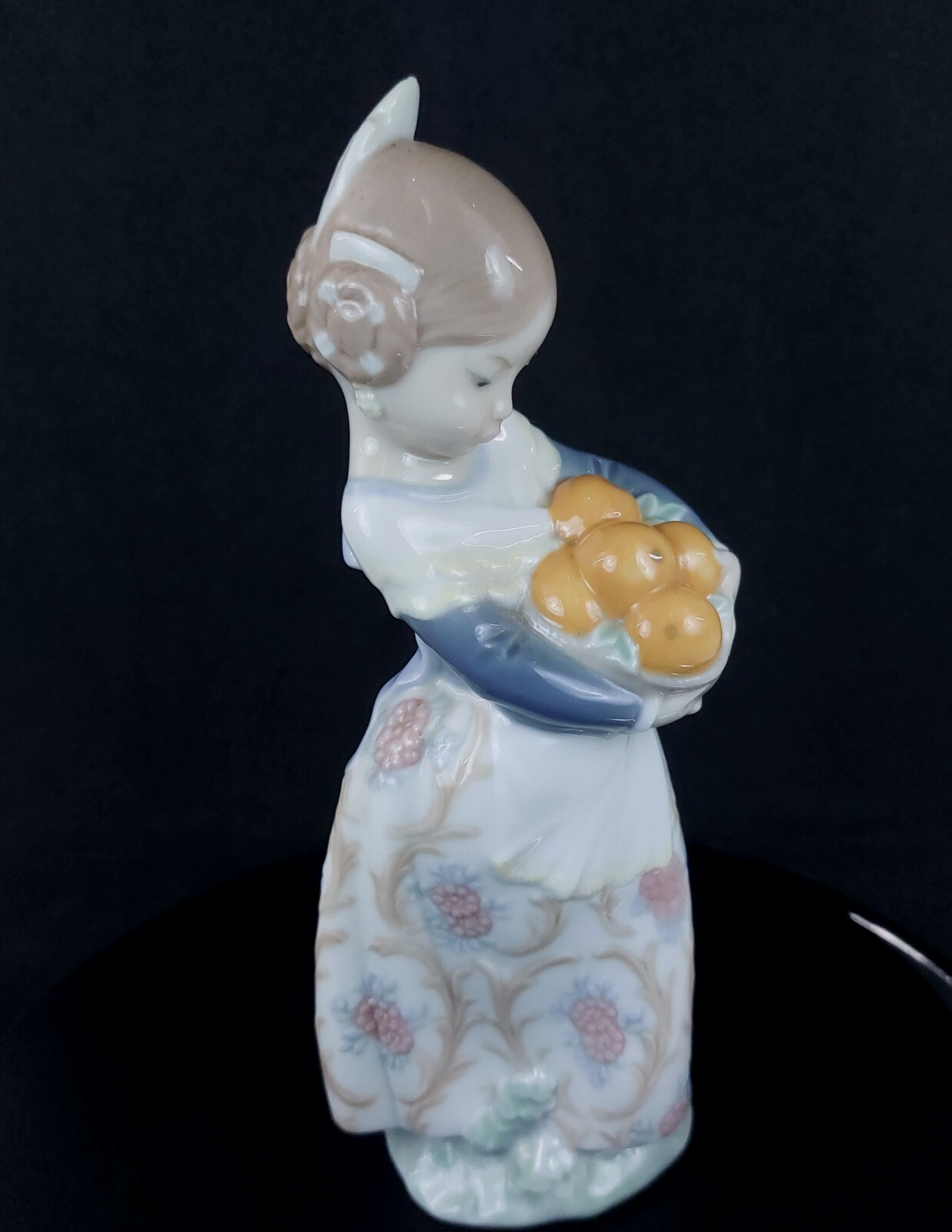 Rare NAO by Lladró Spanish Porcelain Girl with Basket Figurine Handmade Spain5
