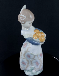 Thumbnail for Rare NAO by Lladró Spanish Porcelain Girl with Basket Figurine Handmade Spain5
