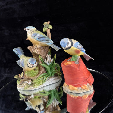 Alfretto Porcelain Blue Tit Bird Figurines Set of 2 Collectors Series 7