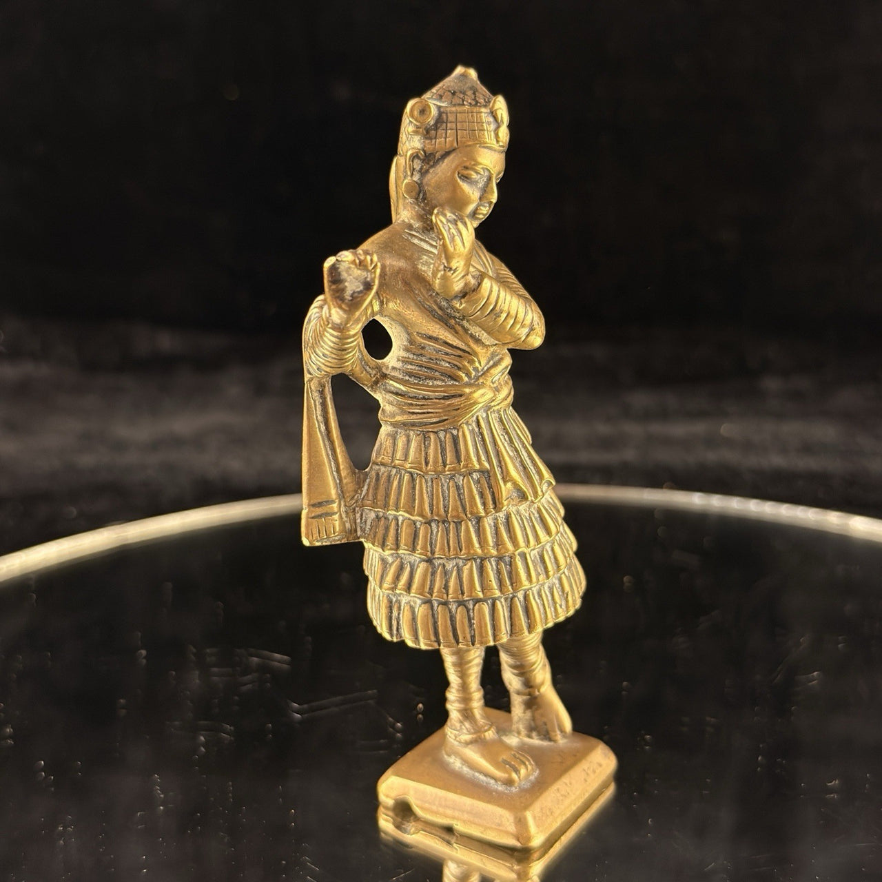 Vintage / antique Indian Brass Krishna Dancing Statue â 5â Hindu Deity figur5