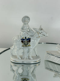 Thumbnail for Arcadian Crested China Donkey Figurine HMS Queen Elizabeth White Porcelain2