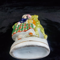Thumbnail for Staffordshire antique Figurine Lady Rabbit Basket Porcelain Statue 10