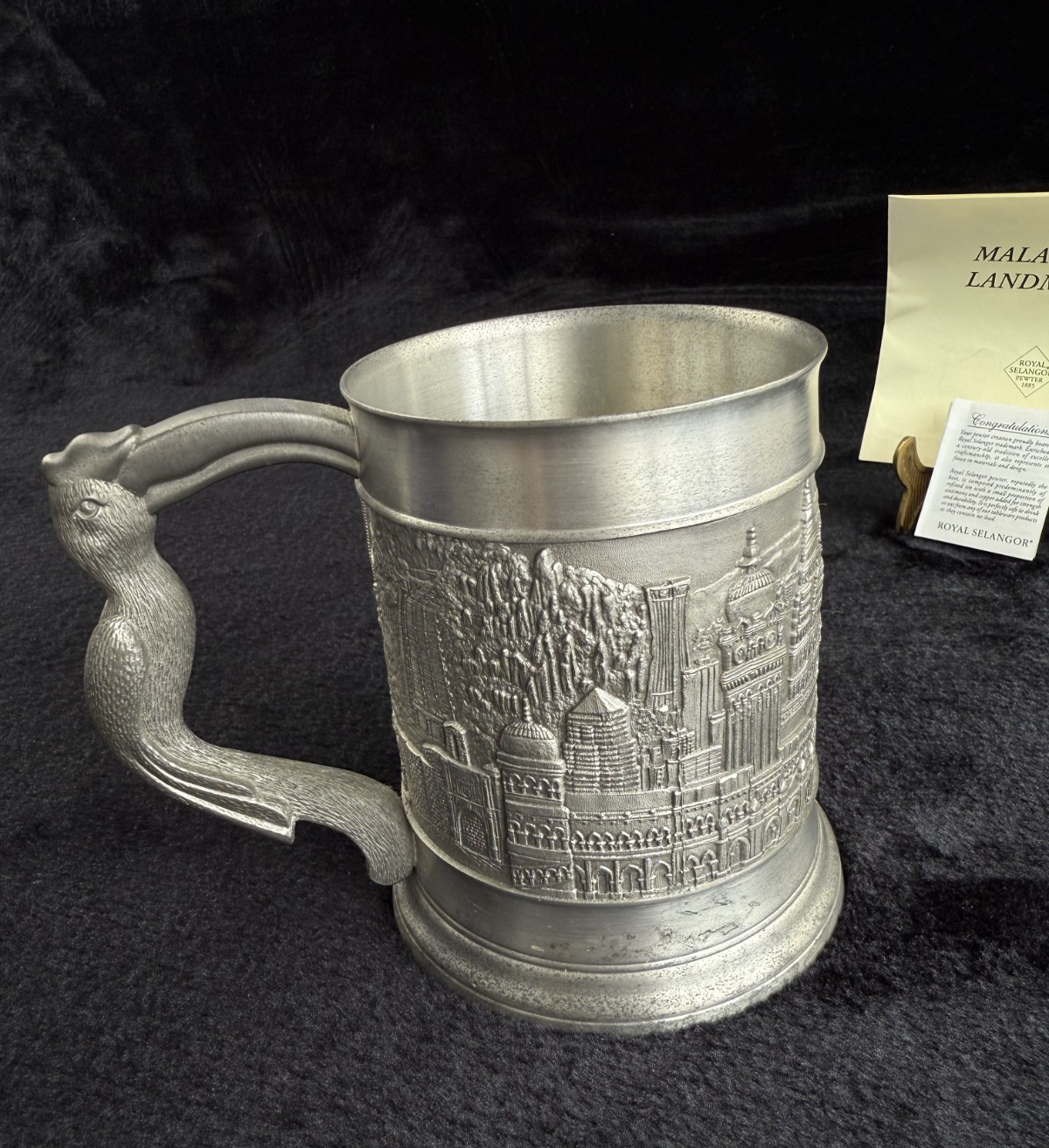 Royal Malaysian Selangor Landmarks Pewter Tankard / Mug with certificate Repro22