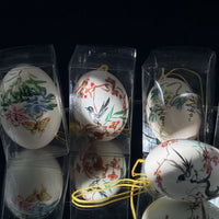 Thumbnail for Boxed Easter Hand Painted Real Egg Shell Ornaments  Chinese Bird Floral  Set of 2