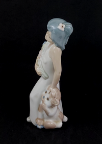 Thumbnail for Casades & Girl Dog Porcelain Figurine Spanish Handcrafted Floral Art 8.5