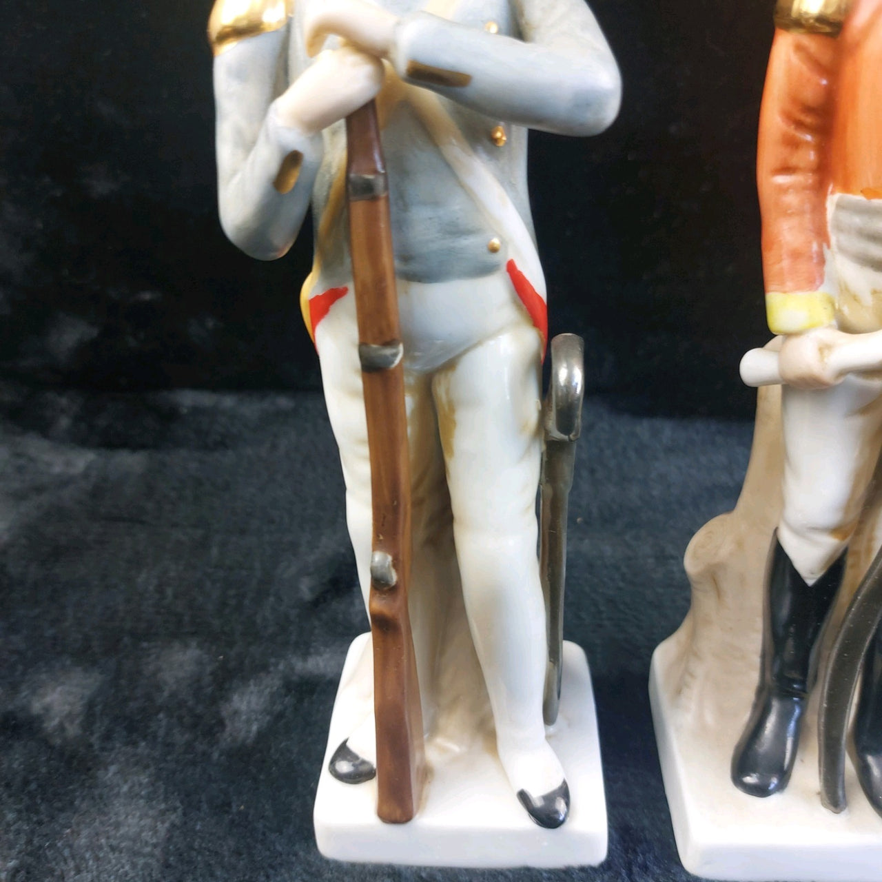 3Napco Military Porcelain Figurines Set Made in Sri Lanka Tall one hand broken7