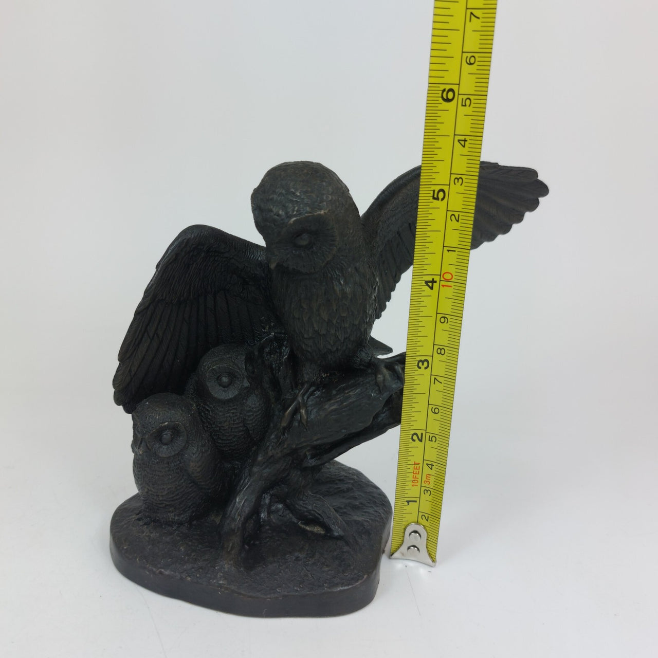 Heredities "Owl and Owlets" Cast Bronze  Resin  by C. Williams Sculpture.  5.25"12