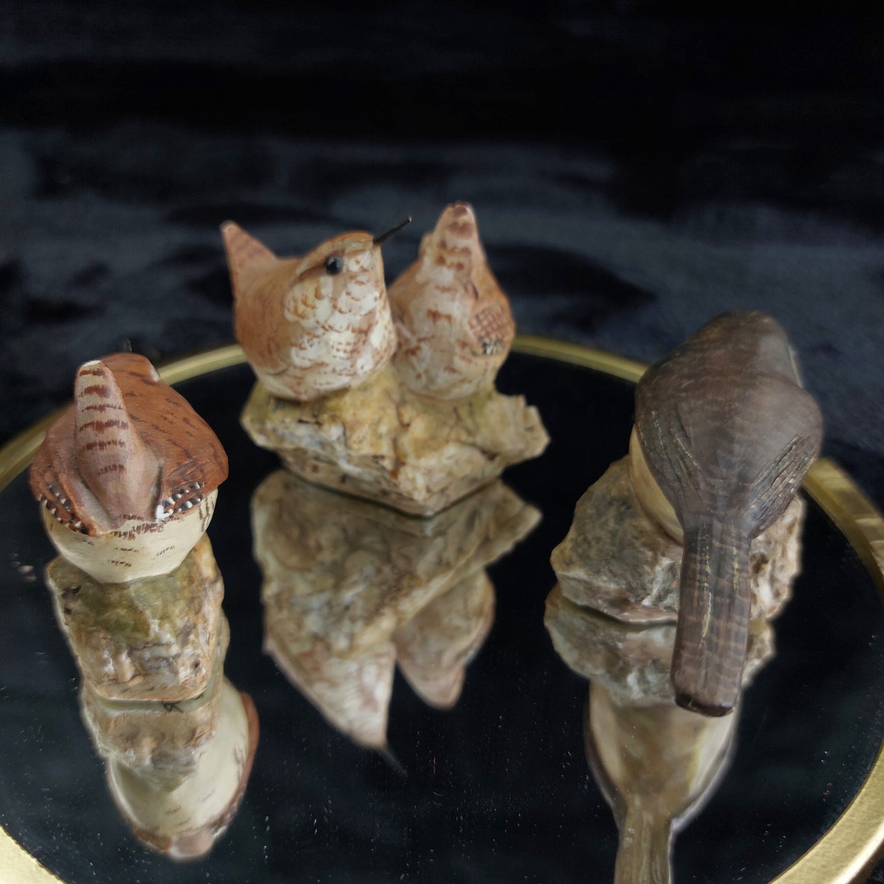 M Leadbetter Cornwall Bird Figurines â Set of 3 Wrens & Robin, 1979â81 Handc6