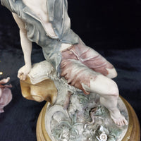 Thumbnail for Giuseppe Figurine Armani Couple repaired Flower & Arm Rustic 30cm Resin Italian.8