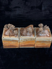 Thumbnail for Studio Landscape Pottery Lidded Boxes Set – Handmade Ceramic Art Storage Jars9