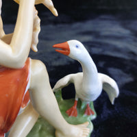 Thumbnail for Kaiser W Germany Porcelain Figurine Girl Goose 7 in – Good, Hand Painted Medium.5