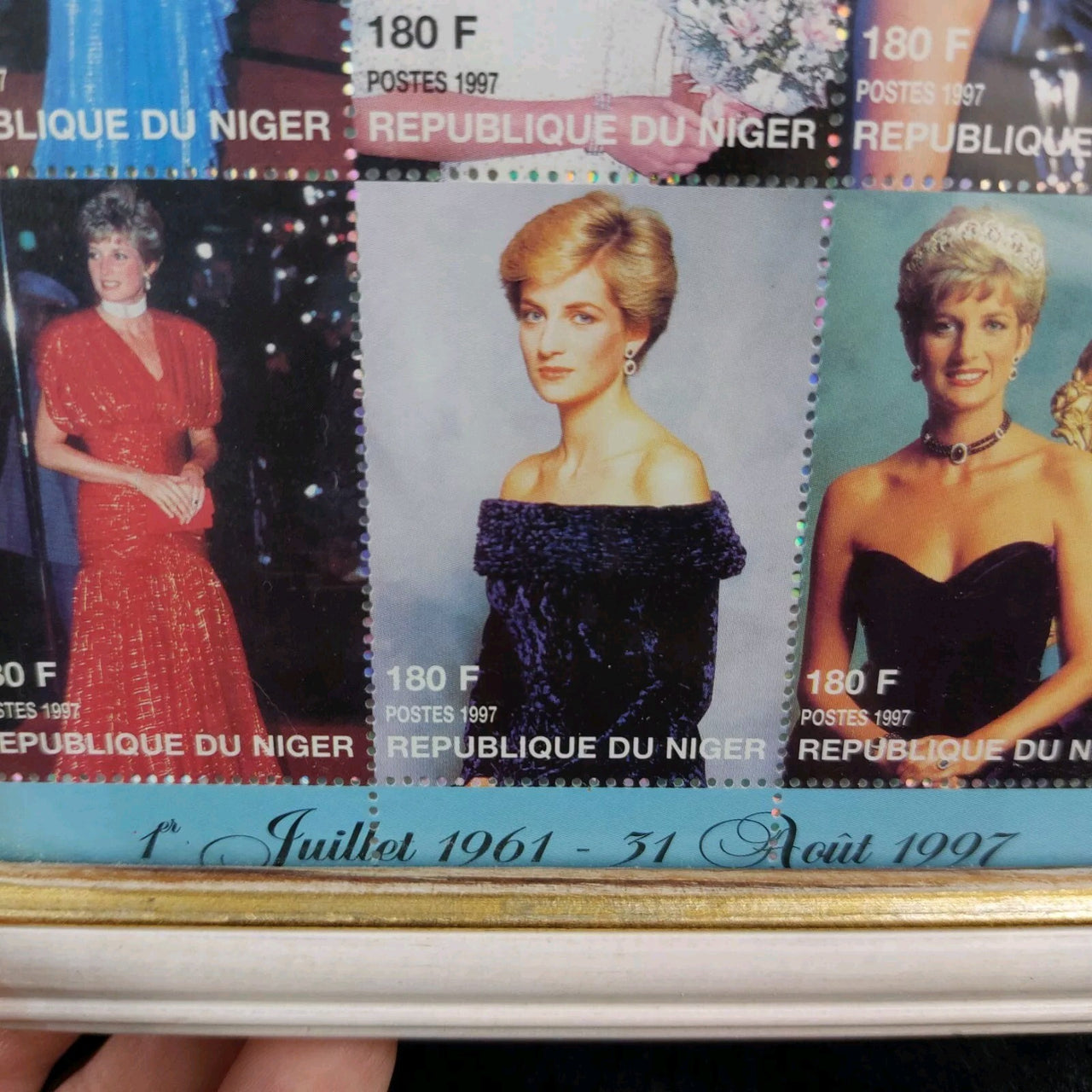 Princess Diana Niger Stamp Sheet Framed 1997 Display 8" United Kingdom Wales4