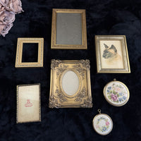 Thumbnail for Set of 7 Vintage Brass Ornate Gold Tone Picture Frames (moseley ware metal 19808