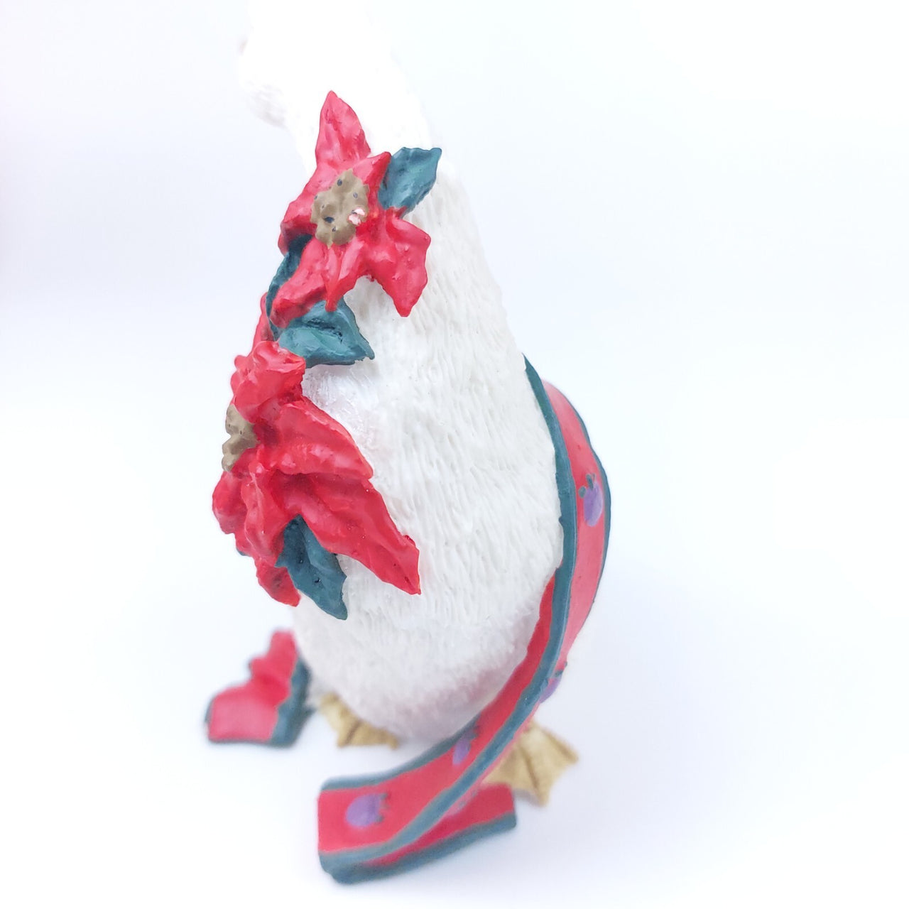 Silver 4.5" Deer Christmas Goose Figurine Tom Rubel 1990s decor Garland Boxed .4