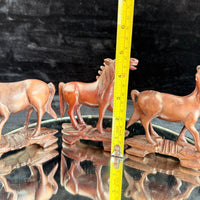 Thumbnail for Set of 3 Vintage Hand-Carved Wooden Horses – Rustic Folk Art Figurines Ornament11