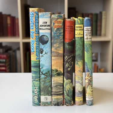 Vintage Boy's Adventure Stories Book Set 20th Century Classics tarzan lion advan0