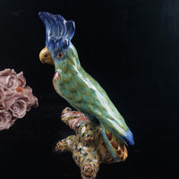 Thumbnail for Antique c1890 France Desvres Fourmaintraux Parrot Faience porcelain Cockatoo 10