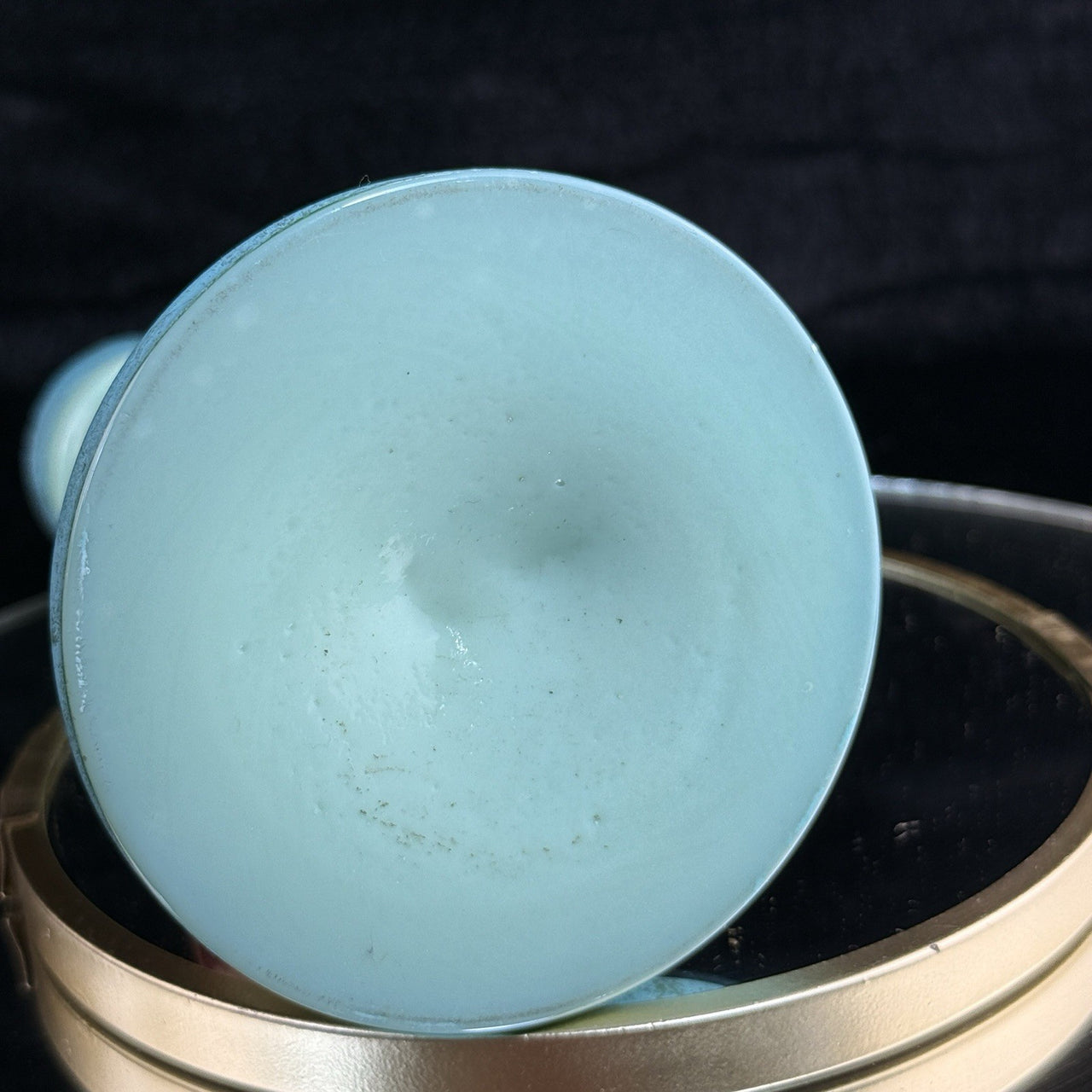 Antique Milk Glass vase Art Glass Vase Turquoise Floral Tall 10” Enameled decor11
