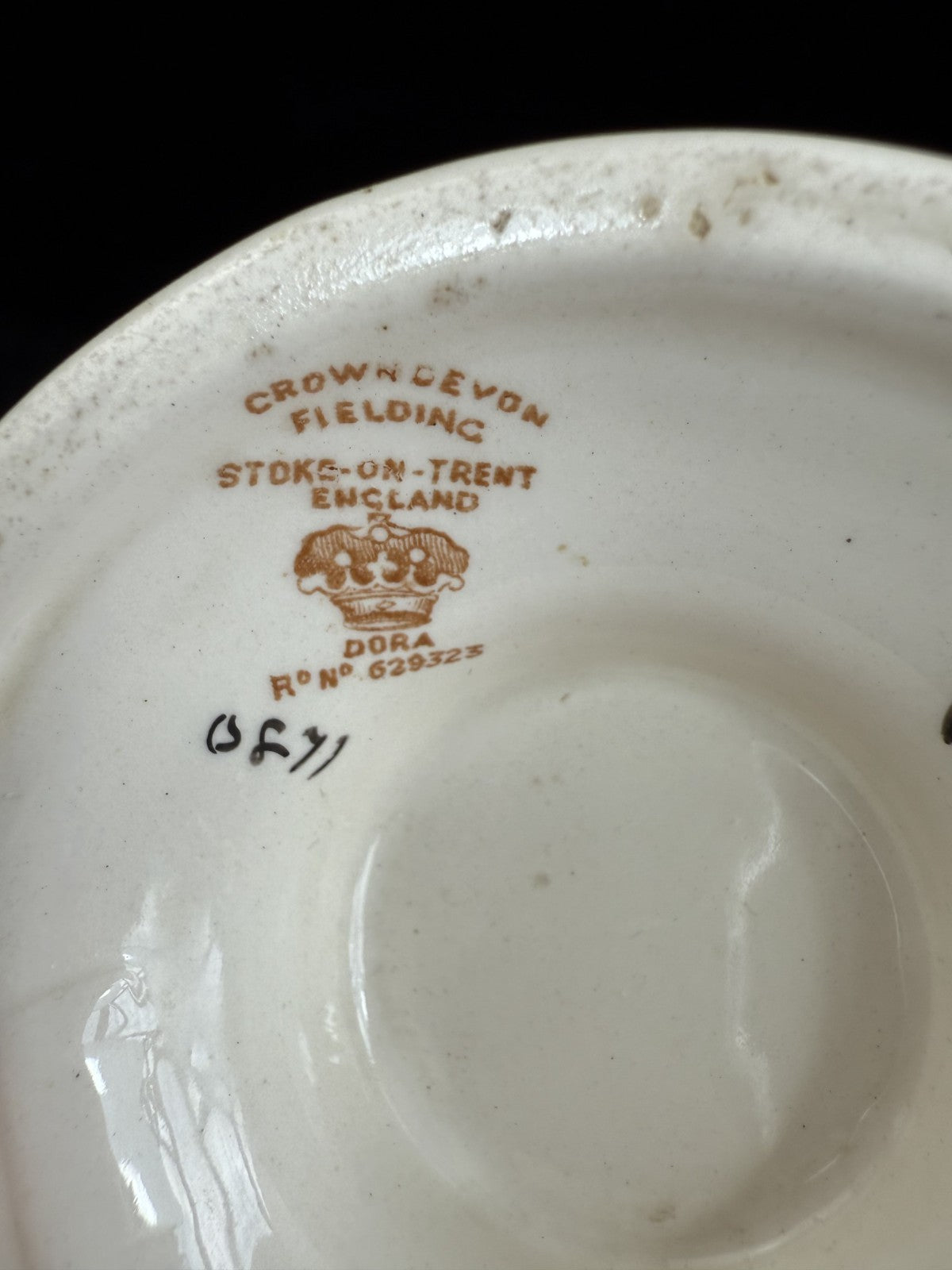 Antique Crown Devon Dora Pattern Urn Vase Gilded Floral Pottery c. 1914 Vintage5