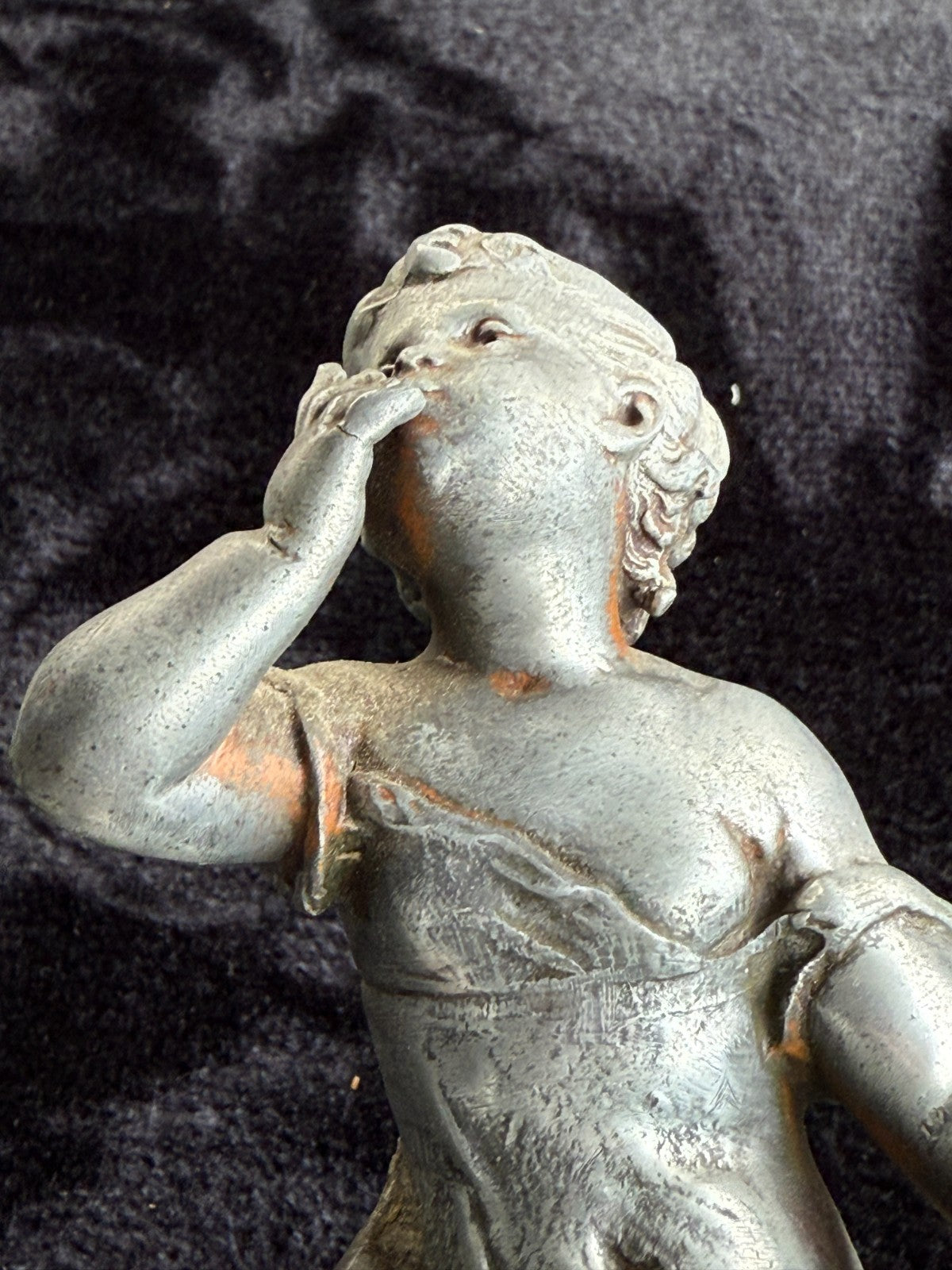 Antique French Cherub / Putti Metal Figurines "Silence" & "Music" by C. Kalf?17