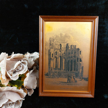 Tynemouth Priory 1874 Copper Engraving Art Framed 9.75