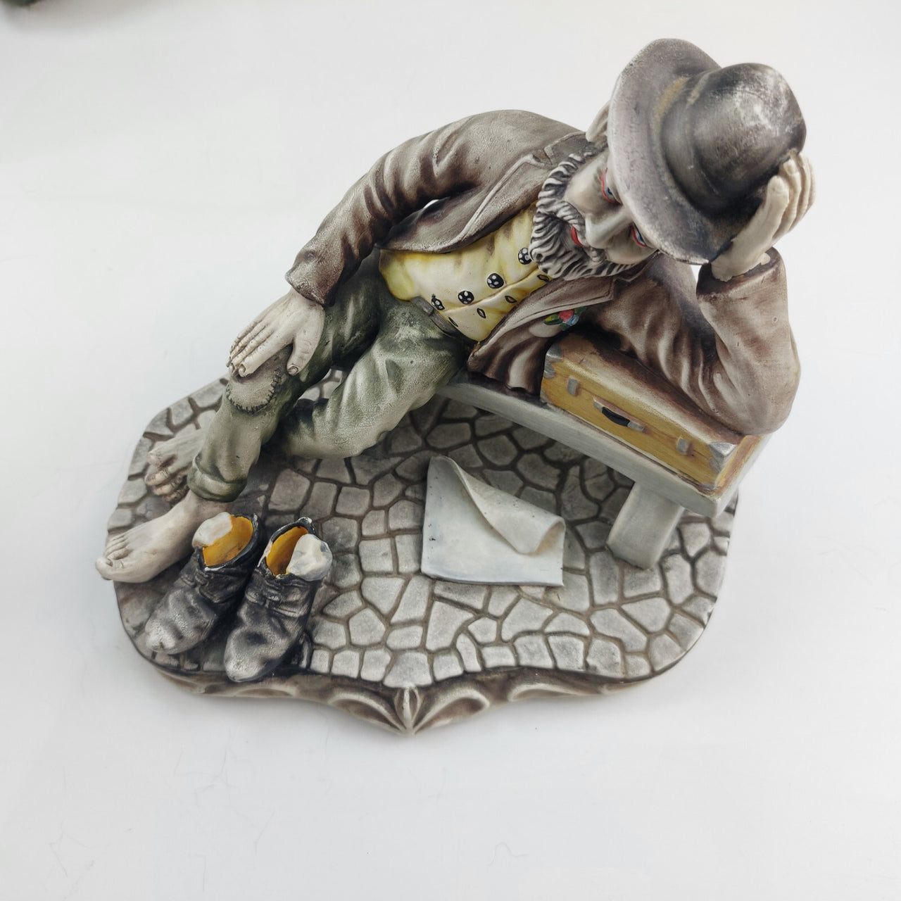 AR.CE.MI Bisquit Porcelain Figurine Shoeshine Boy Bench thumb broken see pics17