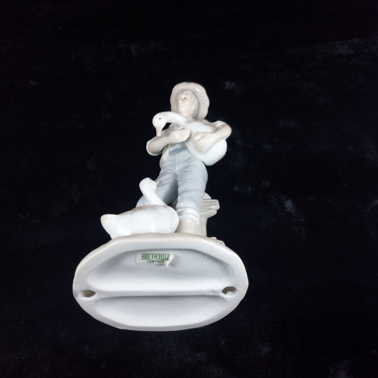 Rare Porcelain Boy Figurine with Geese, 9.25" Shudehill Giftware Farm Scene8